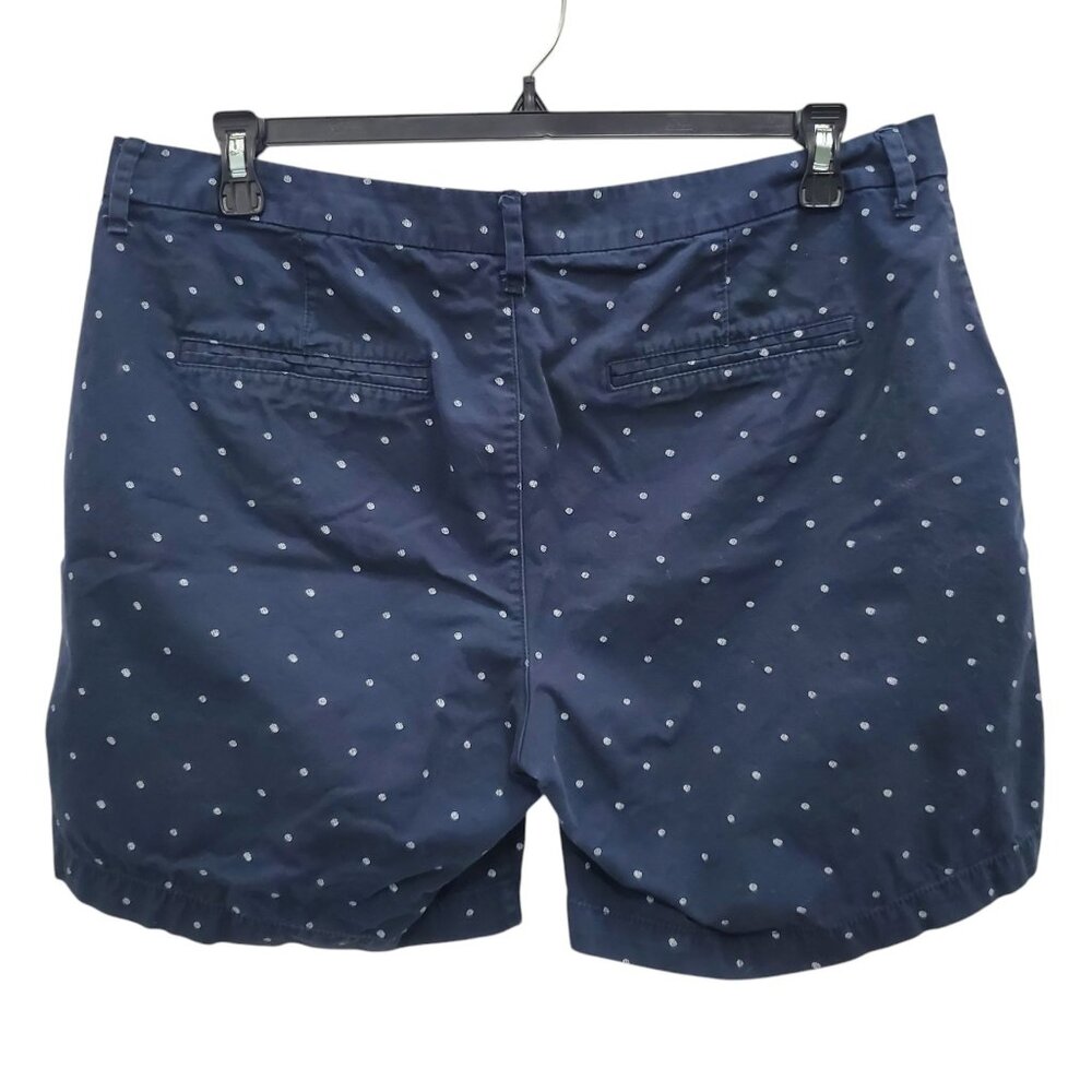 Old Navy Everyday Short Woman's‎ Navy Blue White Polka Dot Cotton Chino Plus 14 - Picture 7 of 8